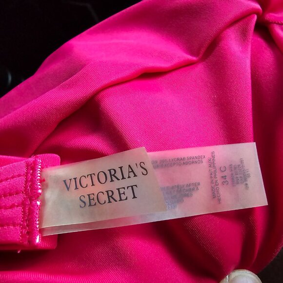 NWOT VICTORIA SECRET ( 34C ) Bright Pink/Fusha Swim Top - Picture 8 of 9